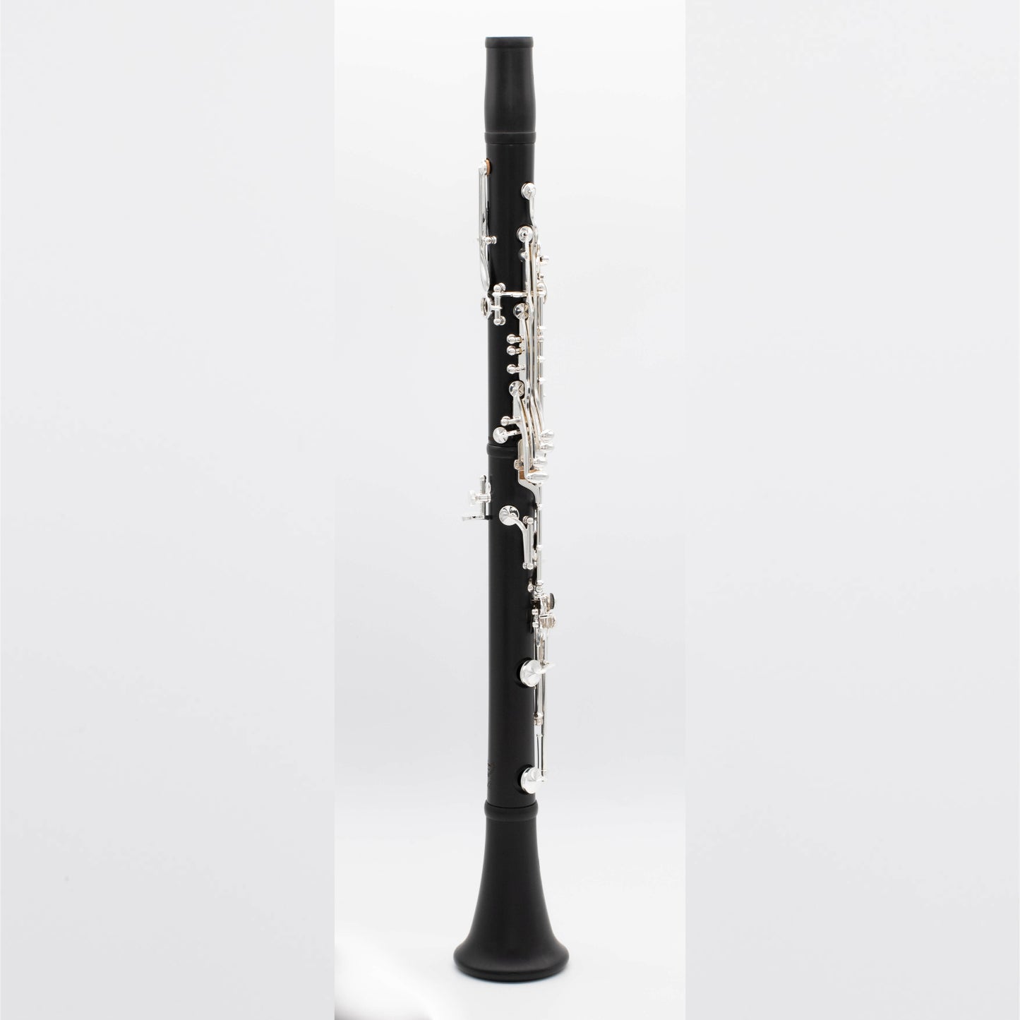 right side view of fully assembled Royal Global Max Bb clarinet on white background