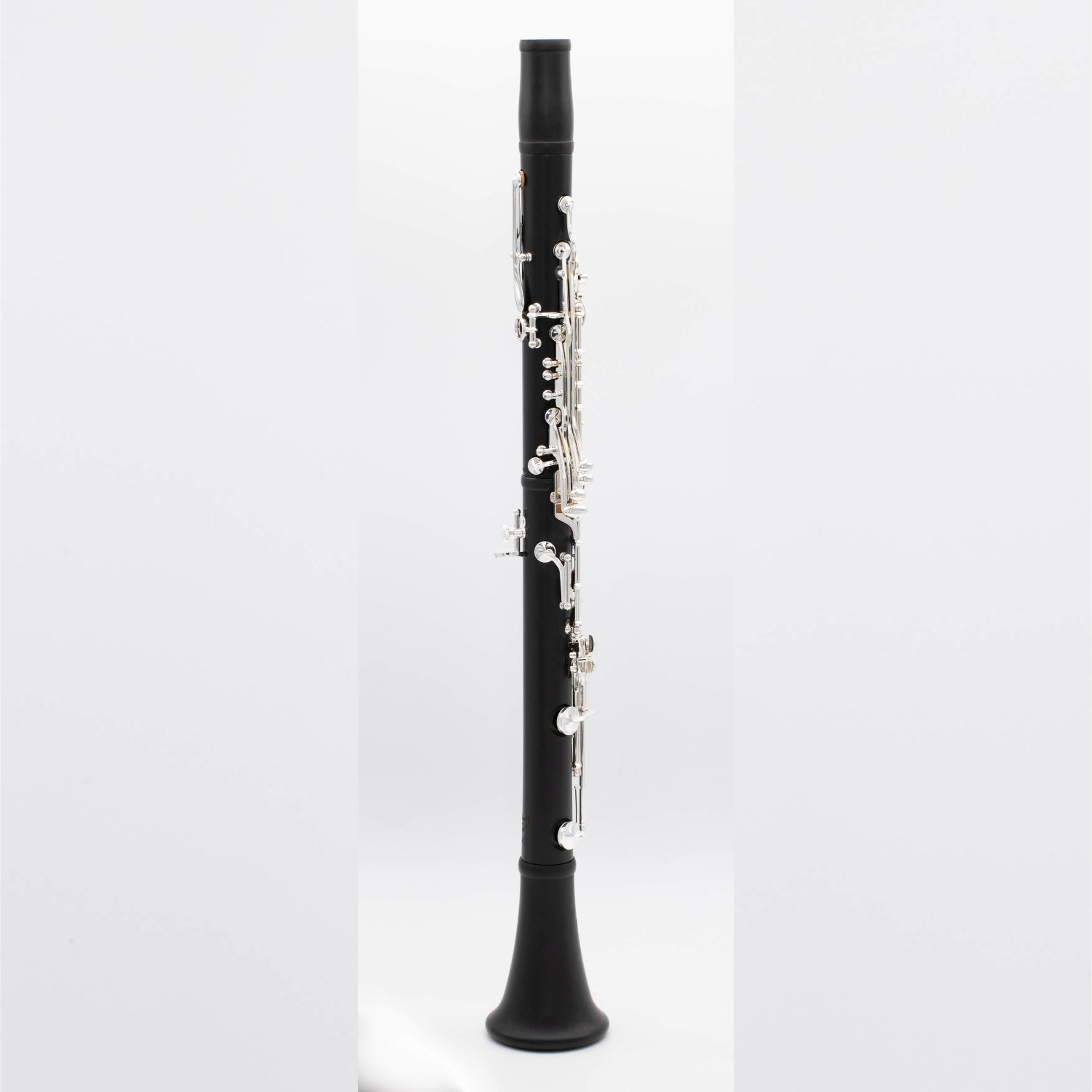 right side view of fully assembled Royal Global Max Bb clarinet on white background