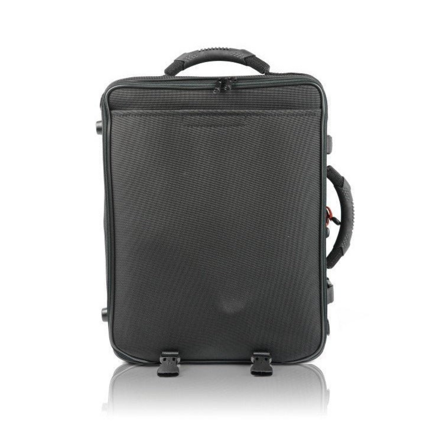 Rear view of BAM Trekking double clarinet case, against white background