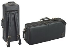 cases, front and back, showing backpack straps. Black cases on white background