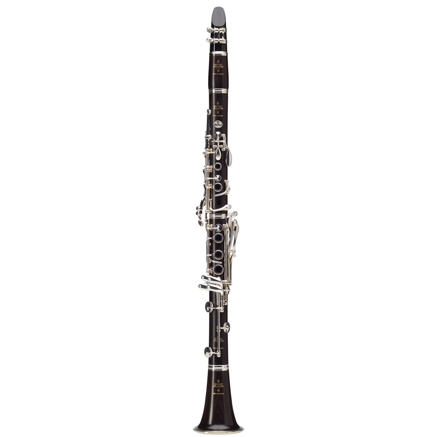 full length photo showing entire front side of Buffet Festival clarinet