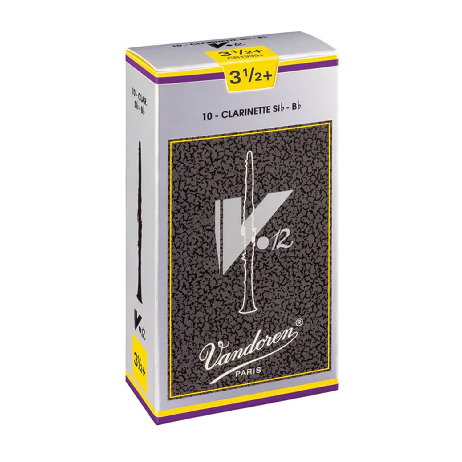 Vandoren V12 clarinet reeds against white background